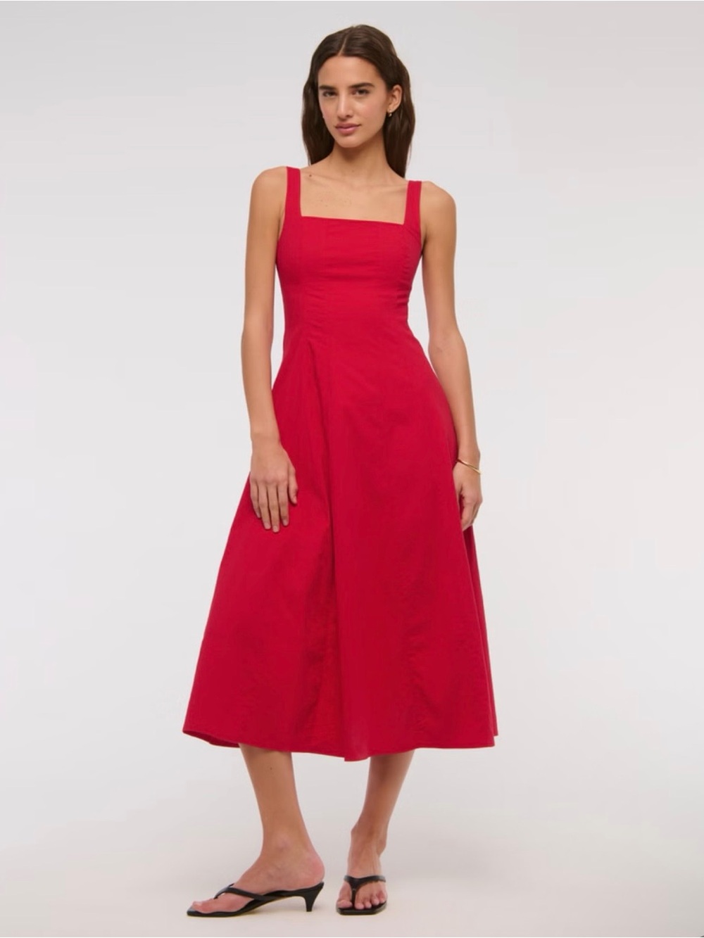 Abercrombie & Fitch Cherry Red Mila Midi Dress